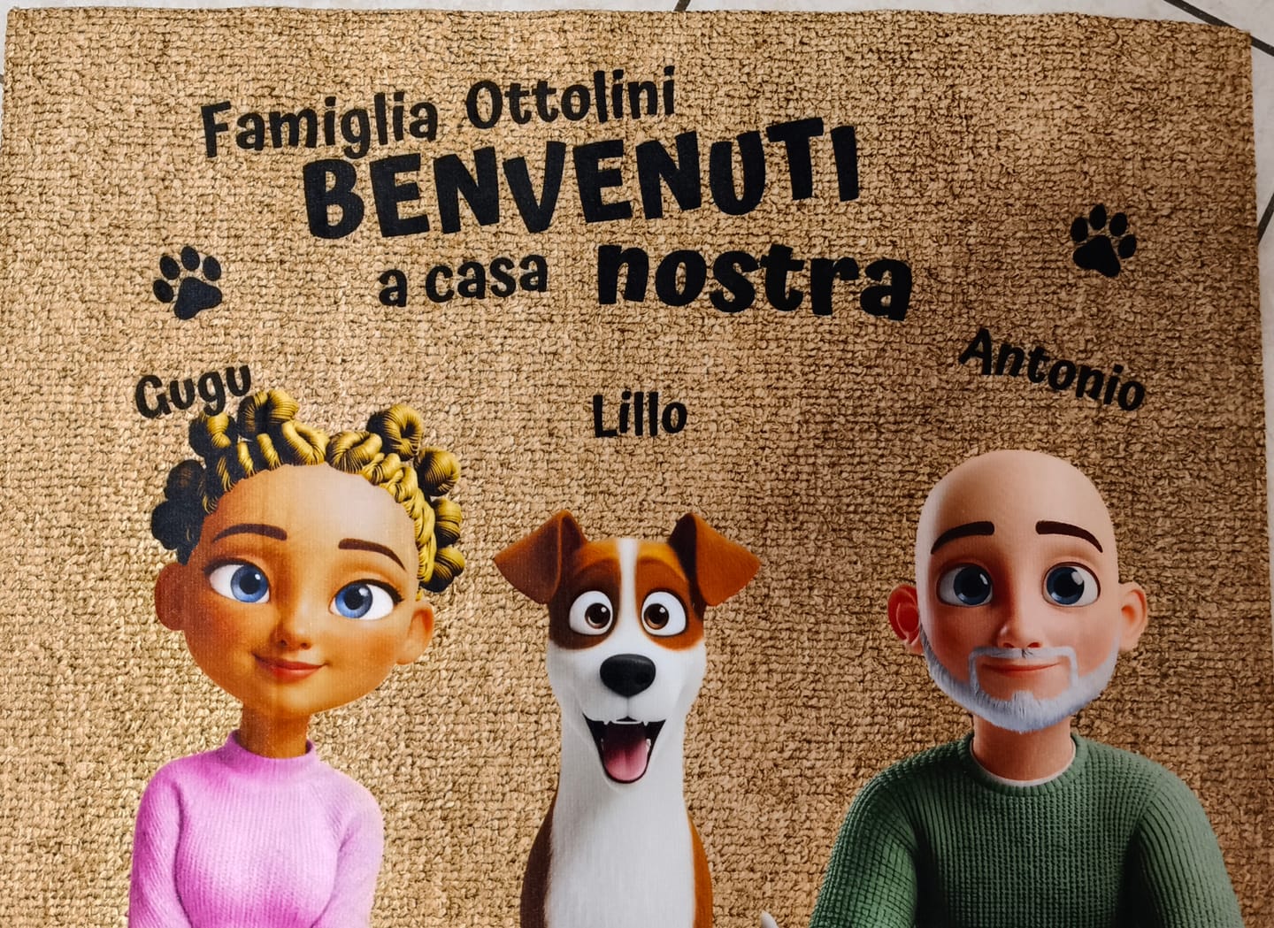 Customer photo review of Casa nostra - Zerbino personalizzato
