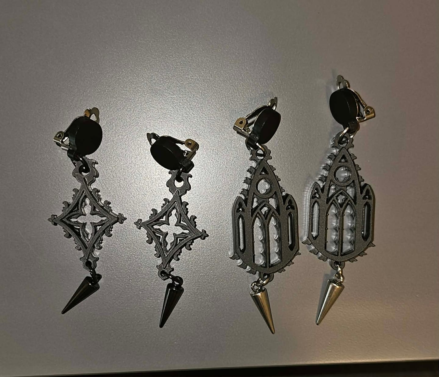 Customer photo review of Cathedral Punk Diamond Earrings