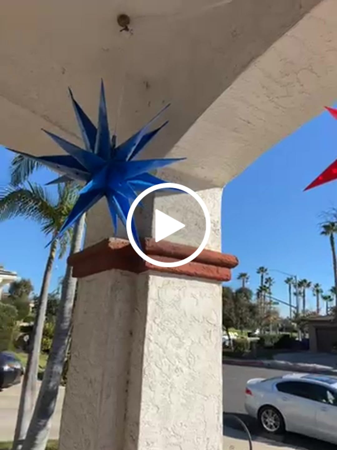 Customer video review of BLOWOUT 12" Red Weatherproof Star Lantern Lamp, Hanging Decoration