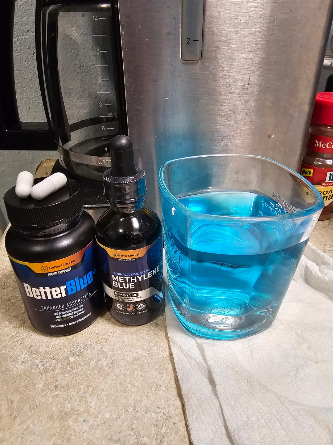 Customer photo review of Methylene Blue Capsules & Tinctures Combo Pack – Cognitive Support & Cellular Energy Boost
