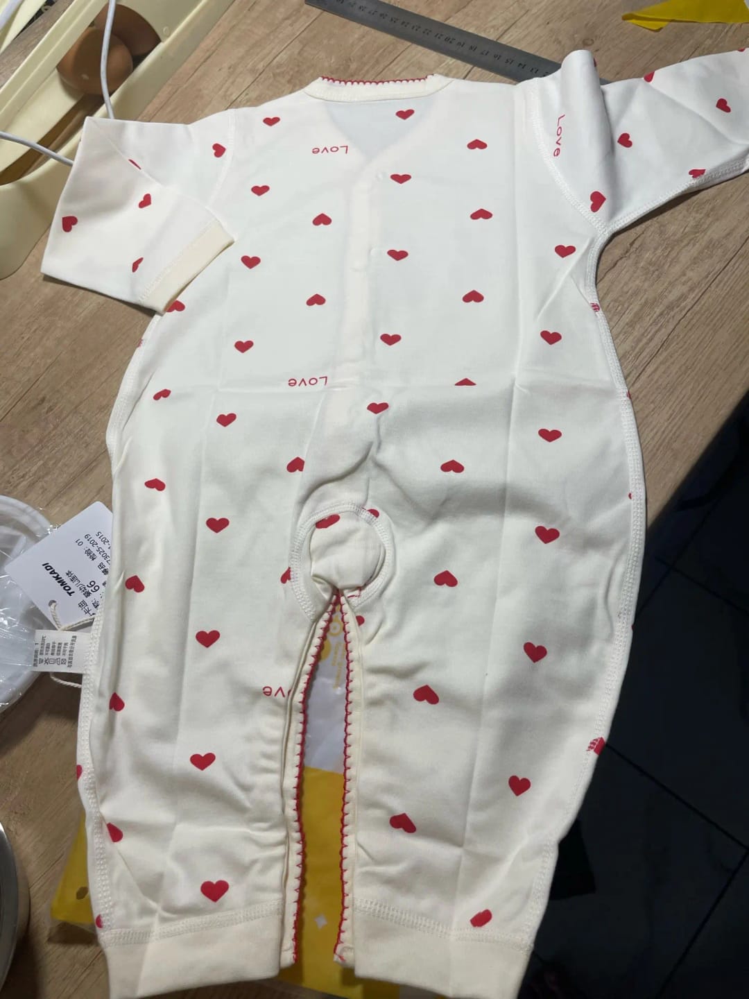 Customer photo review of Newborn Red Heart Print Jumpsuit