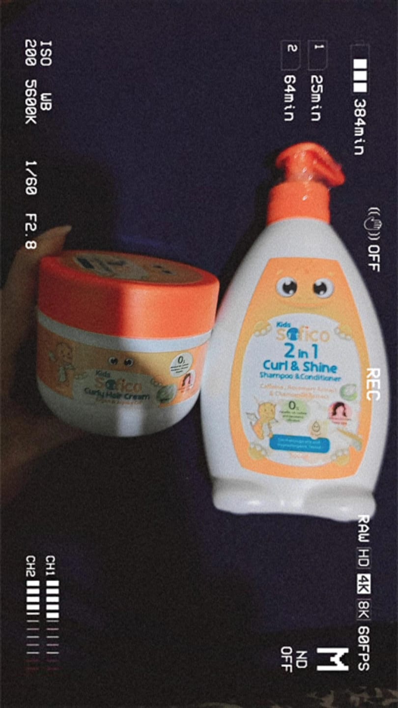 Customer photo review of Sofico Kids Curly Hair Cream Argan & Jojoba Oil 200 ml