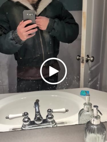 Customer video review of Faux Fur Lined Acid Wash Bomber Jacket | Inflation Streetwear