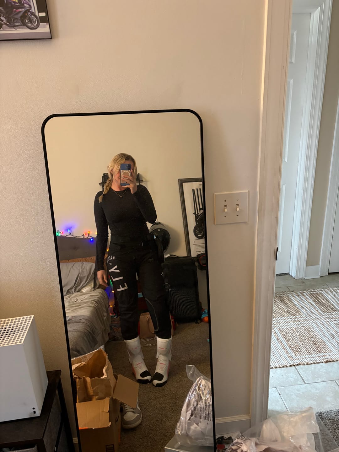 Customer photo review of Allgoal Pink Motorcycle Boots