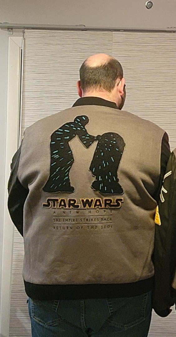 Customer photo review of Star Wars™ "A Long Time Ago...." – Limited-Edition Varsity Jacket