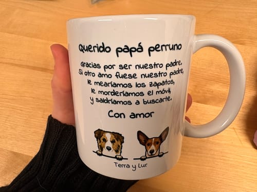 Customer photo review of Querido papá perruno - Taza personalizada