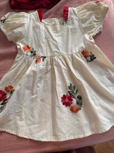 Customer photo review of Embroidered Floral Cotton Dress