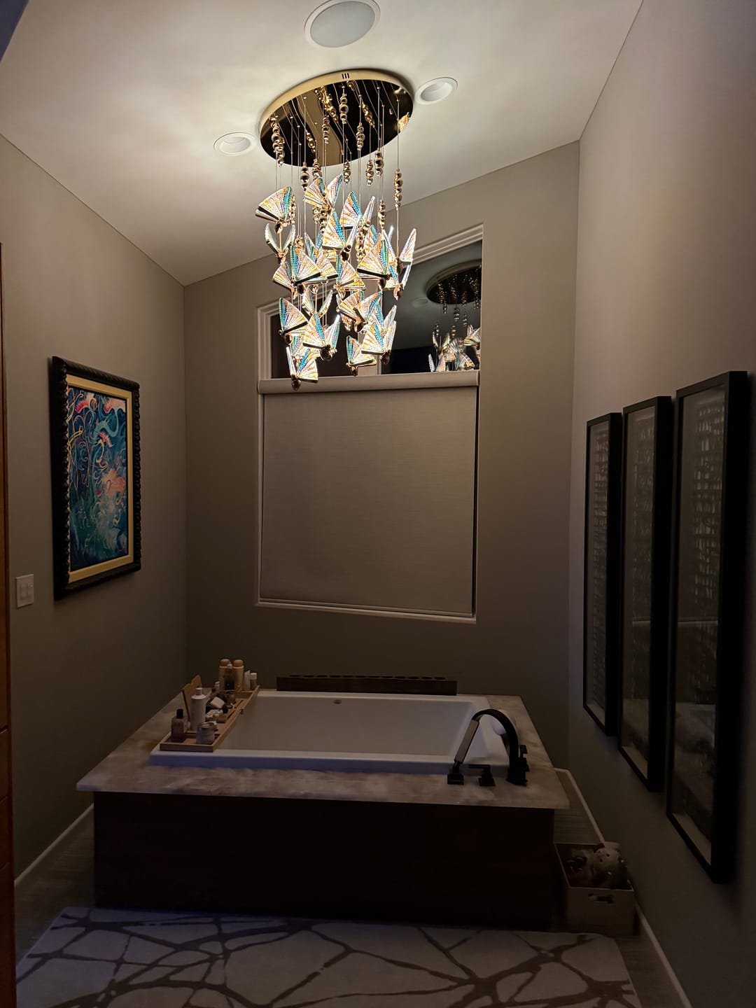 Customer photo review of Gold Butterfly Led Chandelier for Staircase&Foyer&Living Room