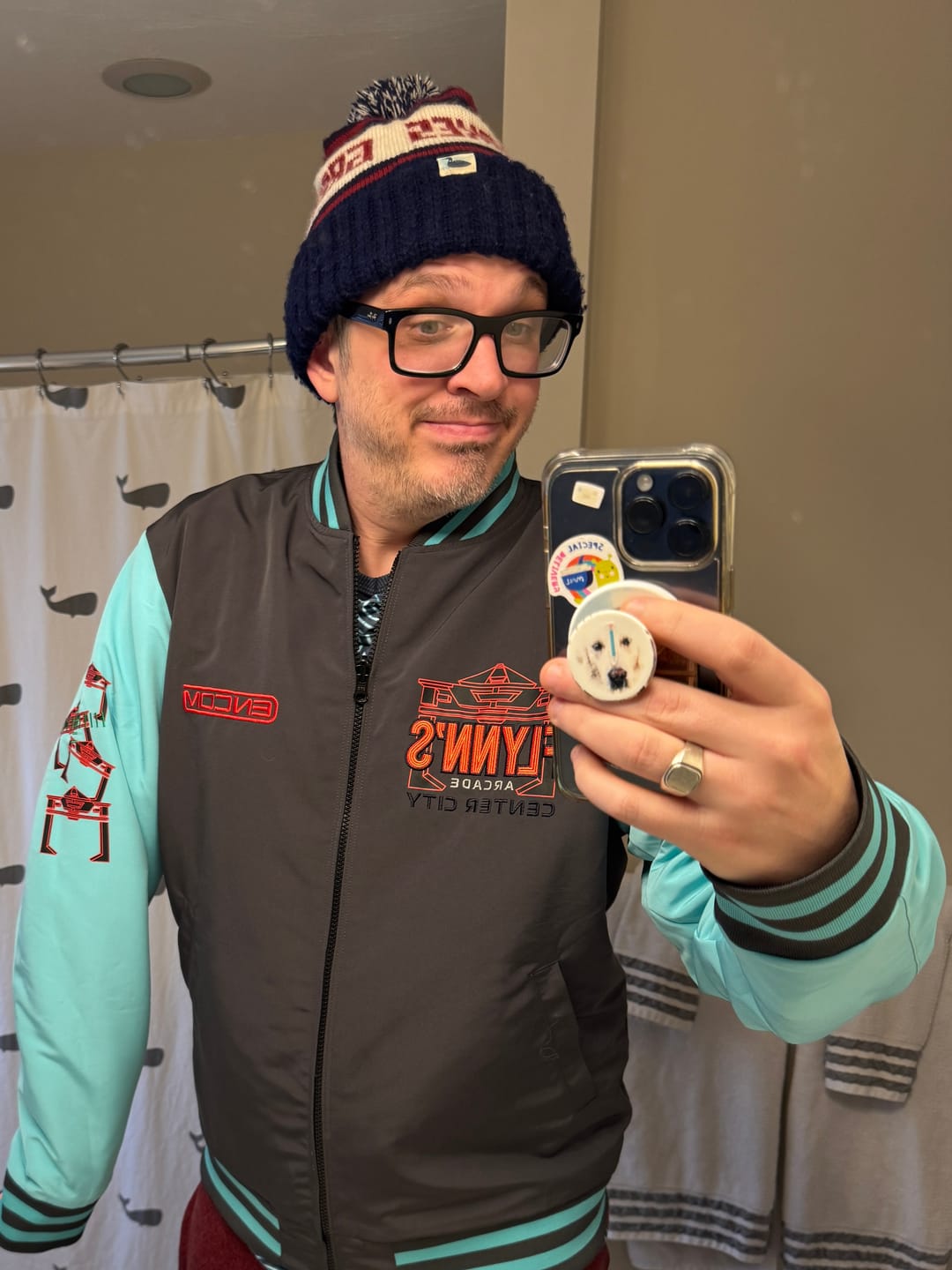 Customer photo review of Disney's Tron Legacy "Light Suit" – Reversible Bomber Jacket