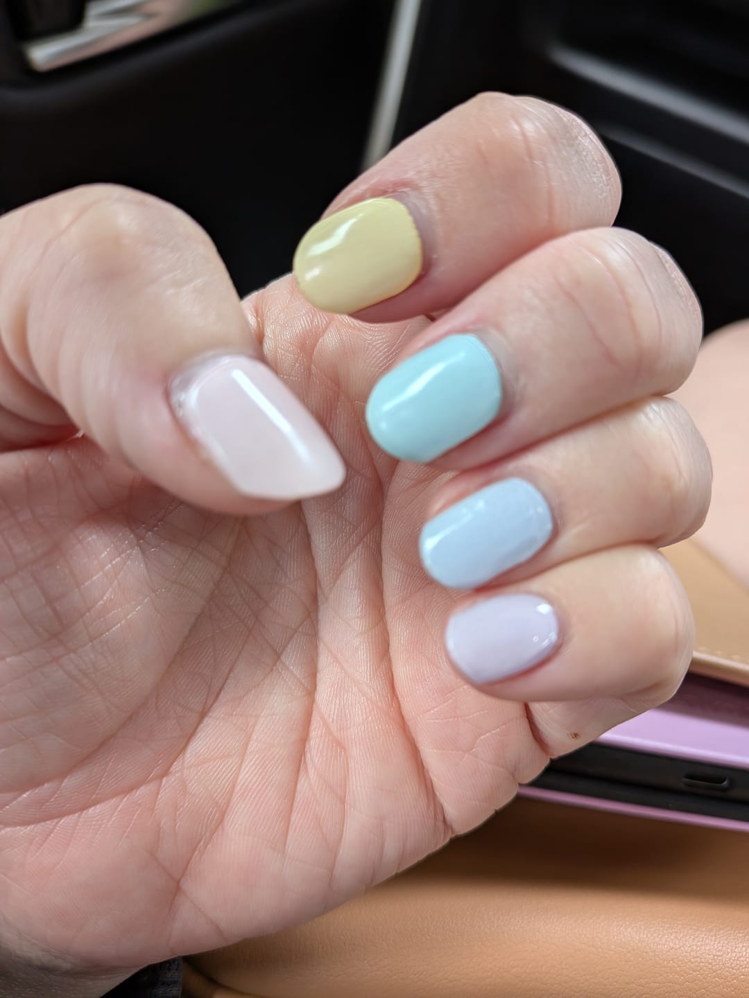 Customer photo review of Pastel Rainbow DIY Semicured Gel Nail Sticker Kit