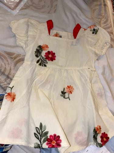 Customer photo review of Embroidered Floral Cotton Dress