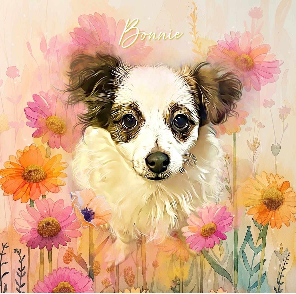 Customer photo review of Custom Watercolor Pet Portrait – BlossomTails