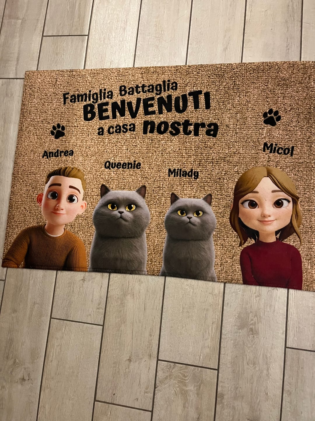 Customer photo review of Casa nostra - Zerbino personalizzato