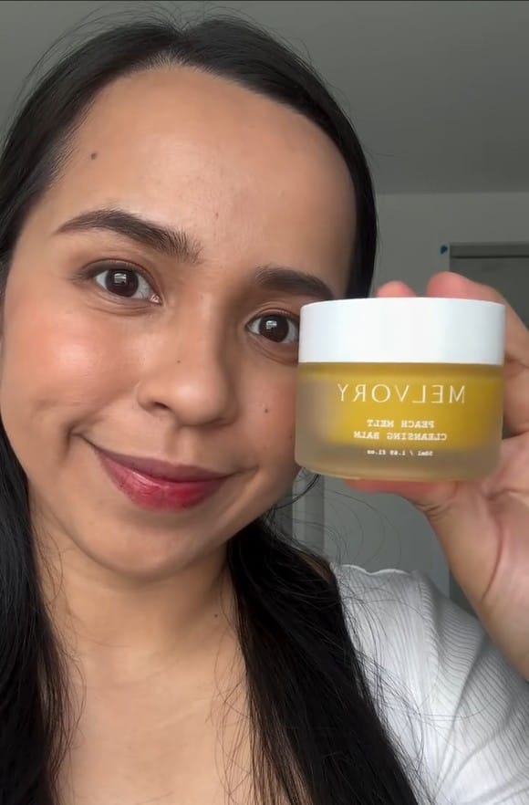 Customer photo review of Peach Melt Cleansing Balm