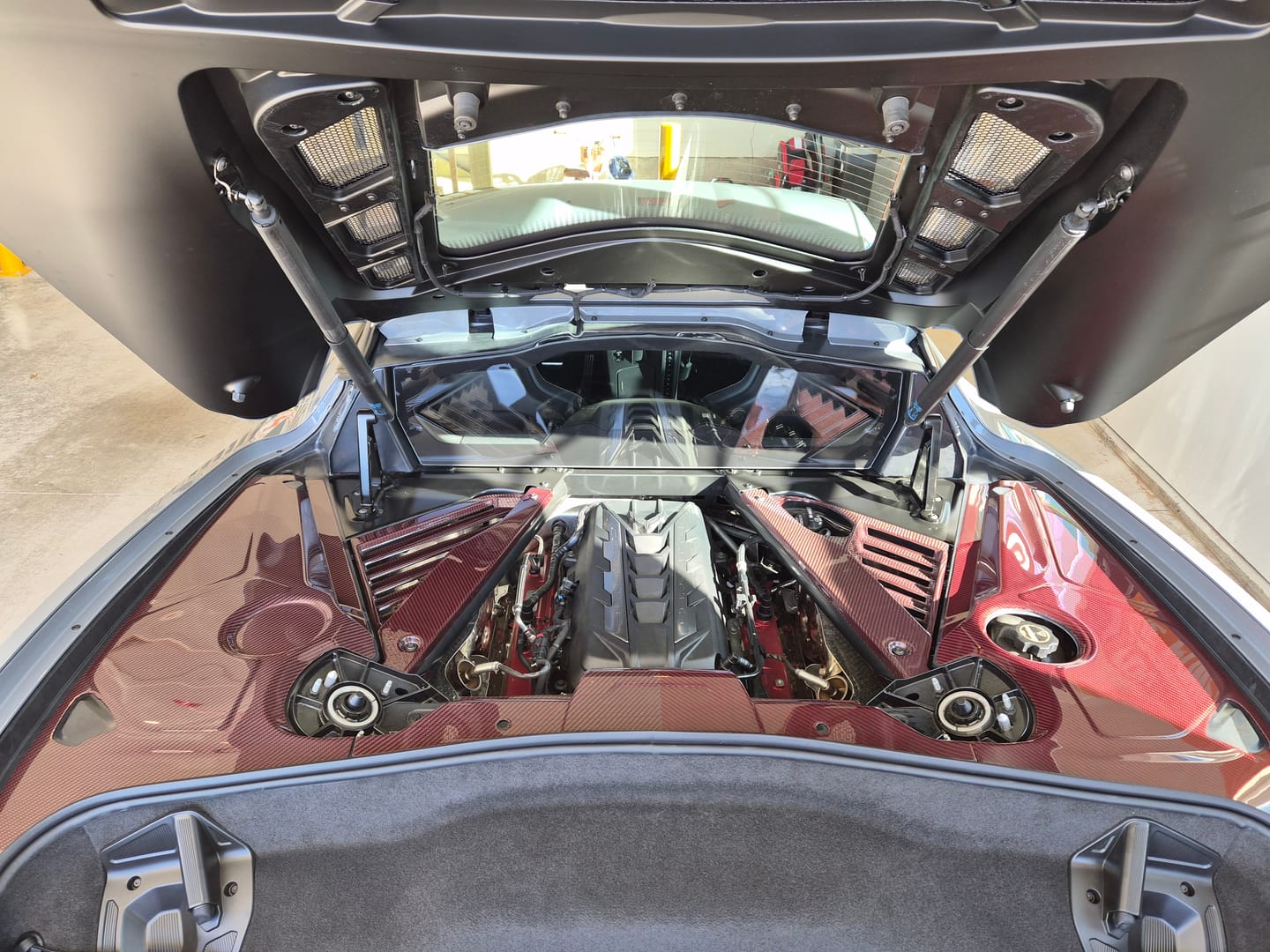 Customer photo review of Corvette C8 DRY CARBON FIBER Coupe Engine Bay Panel Cover (3-Pieces Version)