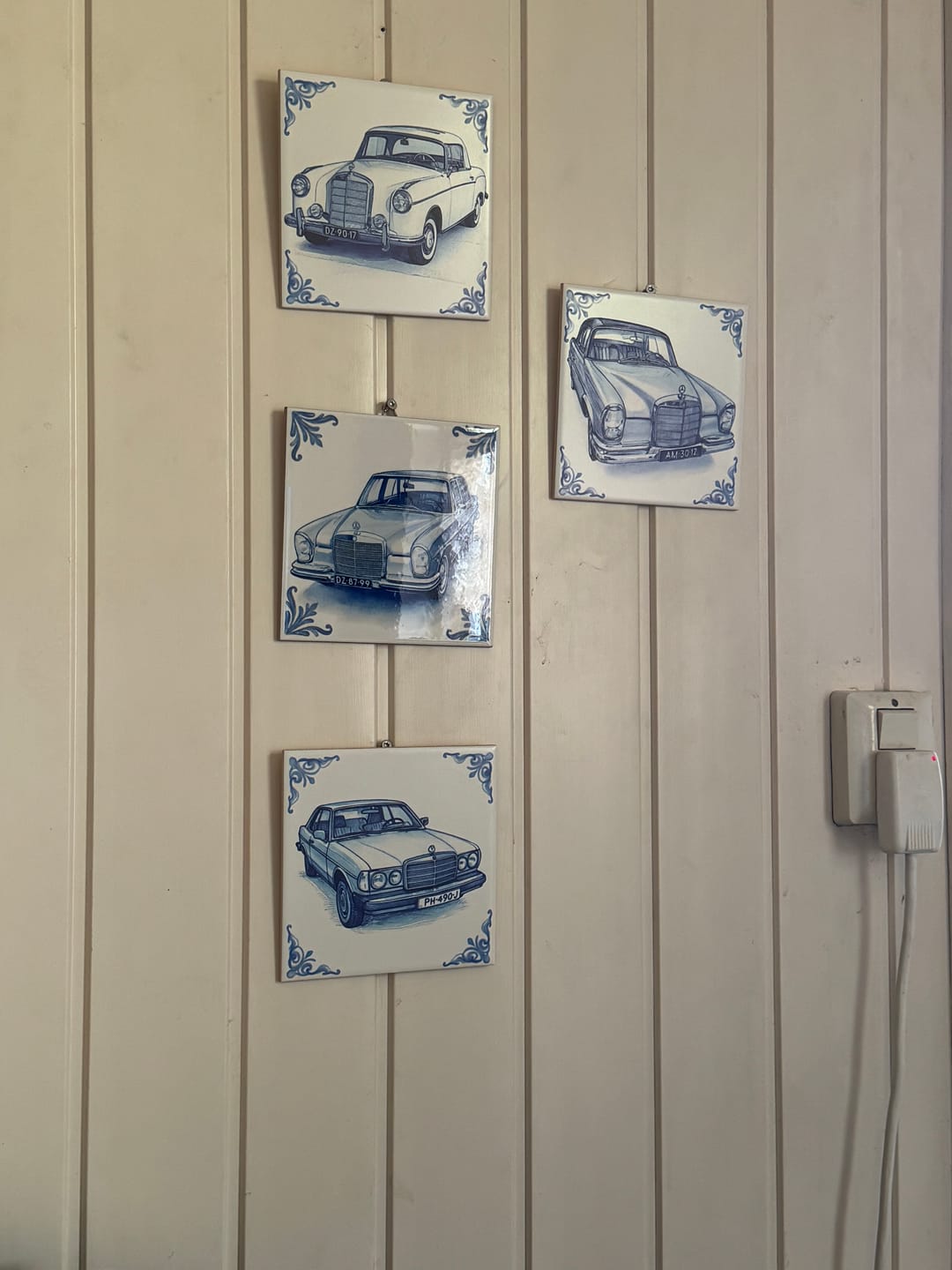 Customer photo review of Delfts Blauw tegeltje bedrukken met eigen auto