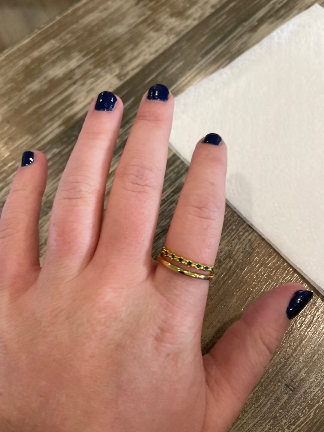 Customer photo review of Marissa Emerald Green Layered Ring