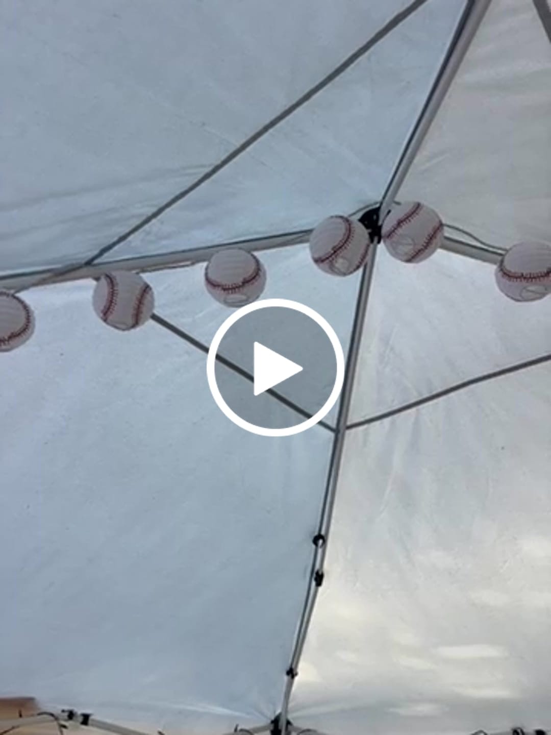 Customer video review of BLOWOUT 10 Socket Baseball Sports Round Paper Lantern Party String Lights (4" Lanterns, Expandable)
