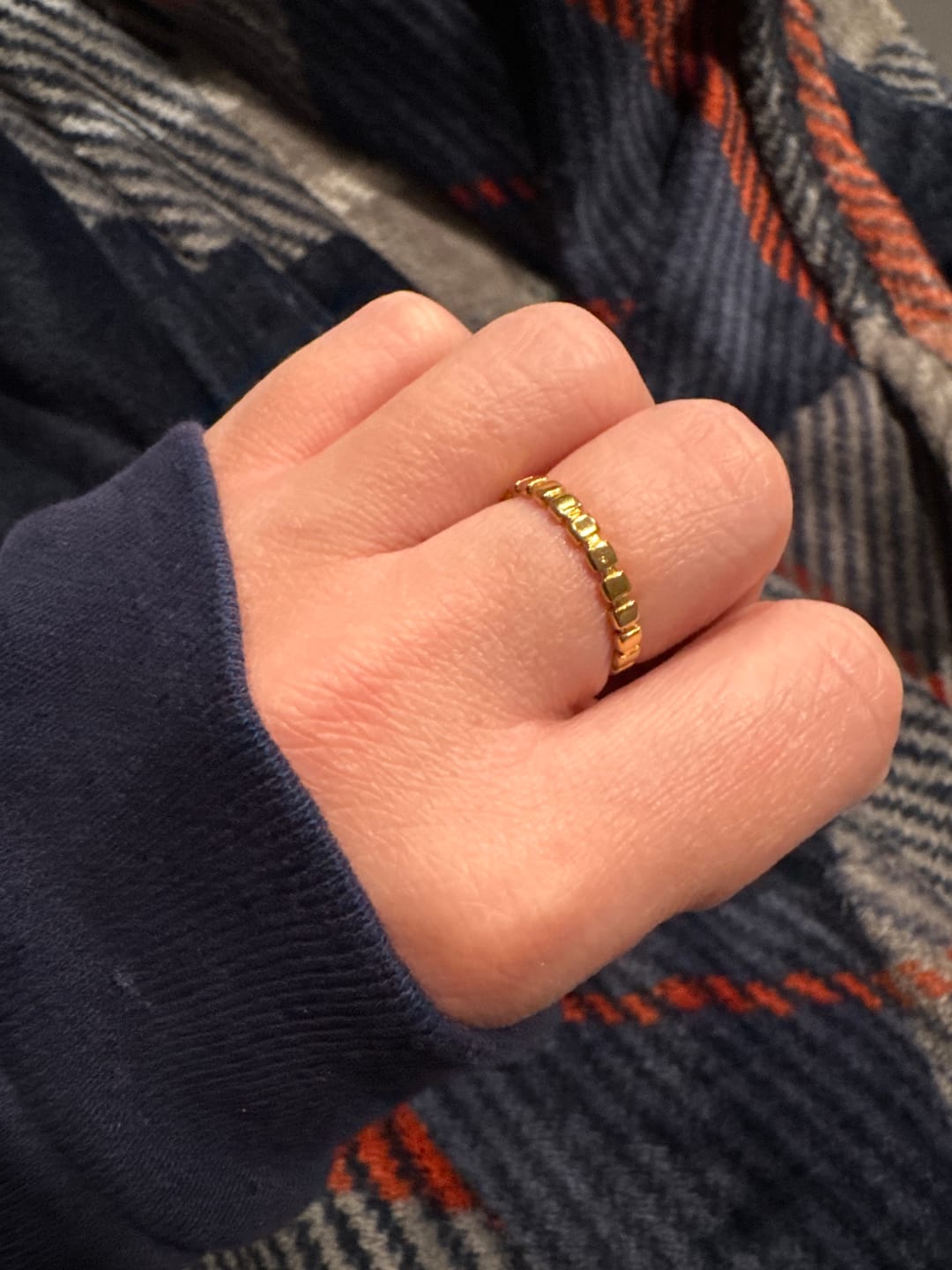 Customer photo review of Callie Gold Band Ring
