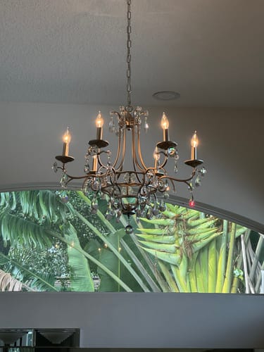 Customer photo review of Shabby Chic 6-Light Crystal Empire Candle Chandelier