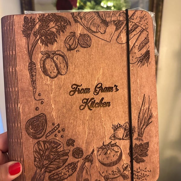 Customer photo review of Wooden Recipe Book – Peppers Theme