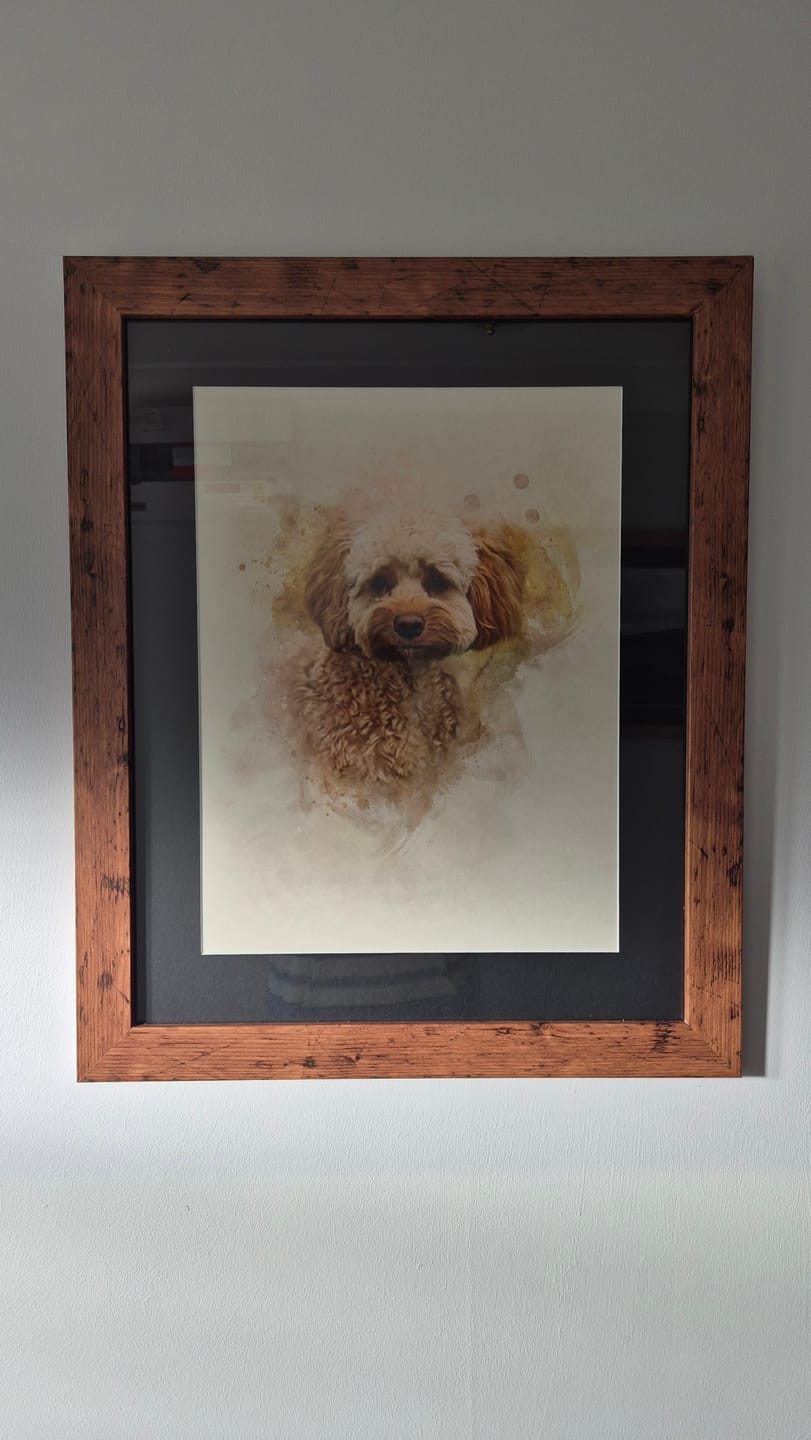 Customer photo review of Watercolor Pet Portrait