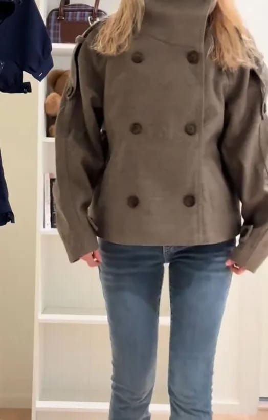 Customer photo review of Rhea Stand Collar Breasted Coat