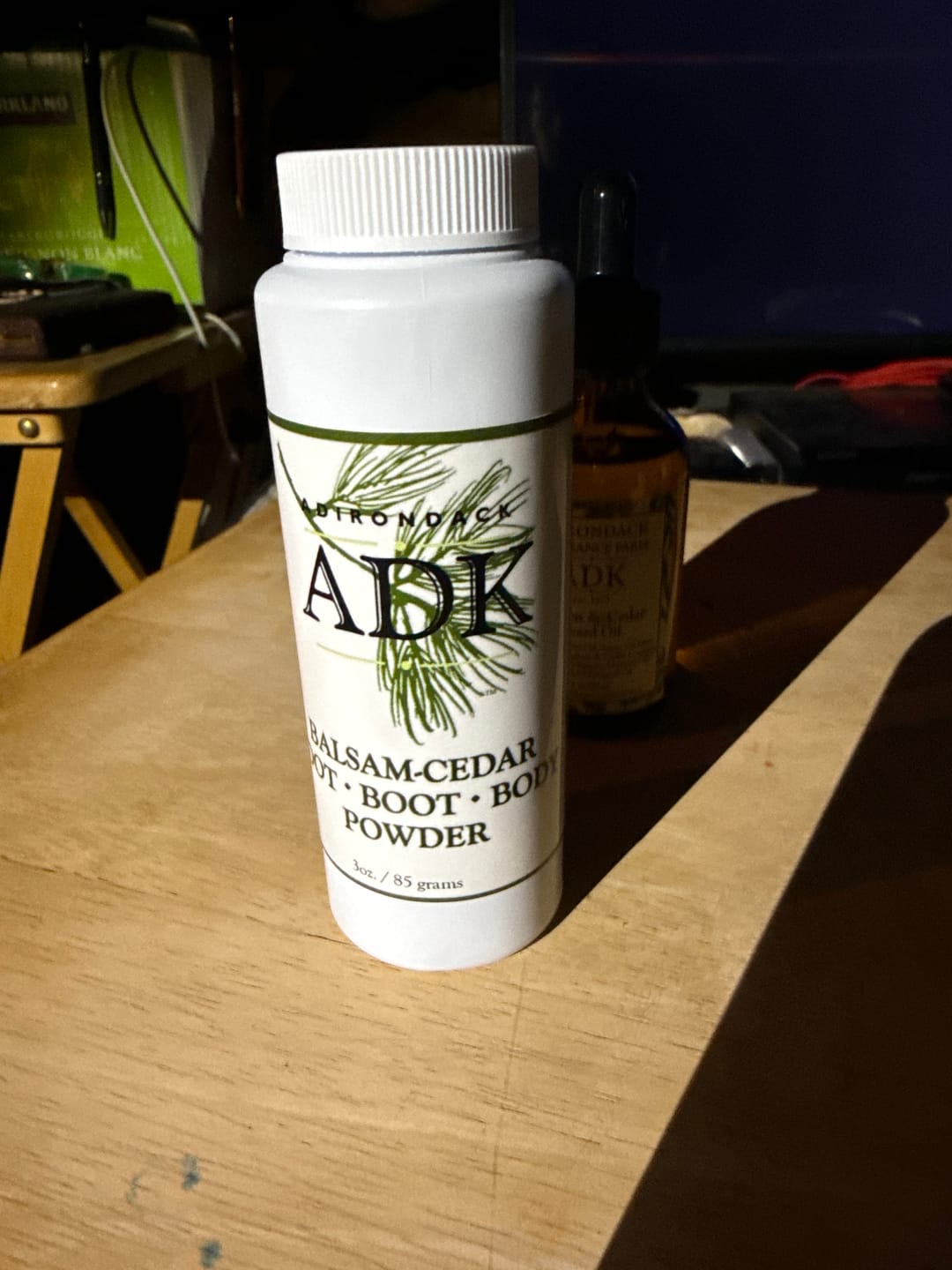 Customer photo review of Balsam & Cedar Foot Boot Body Powder 3 oz