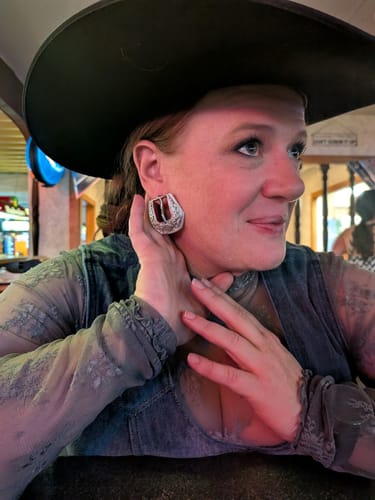 Customer photo review of Buckle Betty Earrings