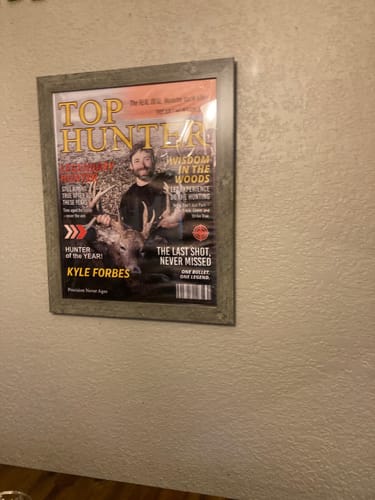 Customer photo review of Personalized "Top Hunter" Magazine Cover Poster With Photo & Name,Hunting Gifts For Hunters,Hunter of the Year Wall Art