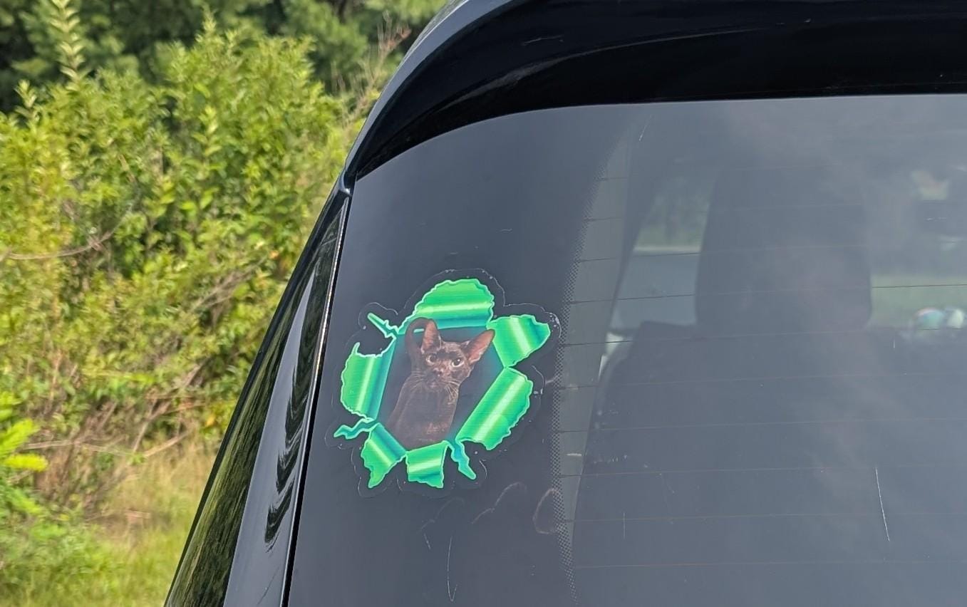 Customer photo review of Personalized Peeking Pets Decal - Gift For Pet Lovers