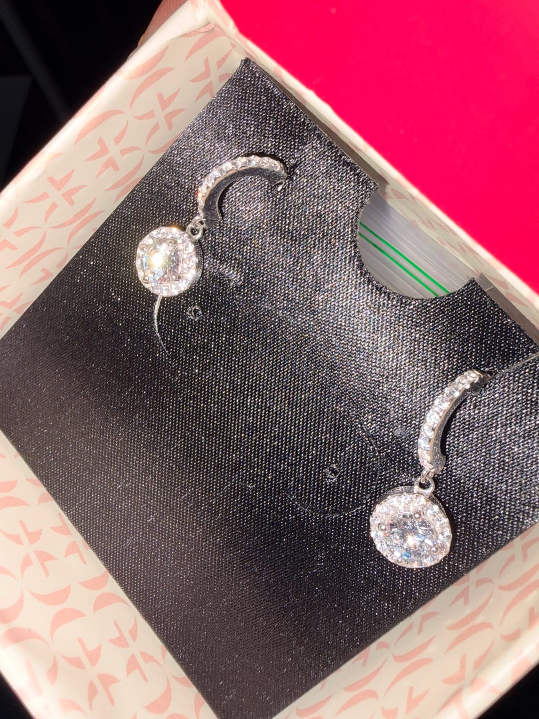 Customer photo review of Silver Zircon Drizzle Drop Earrings