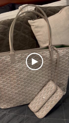 Customer video review of SAINT LOUIS PM 40 IN GREY MIX GREEN GOYARDINE CANVAS AND CALFSKIN