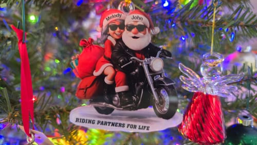 Customer photo review of Personalized Acrylic Motorcycle Couple Ornament - Christmas Tree Decorations Perfect For Motorcycle Rider