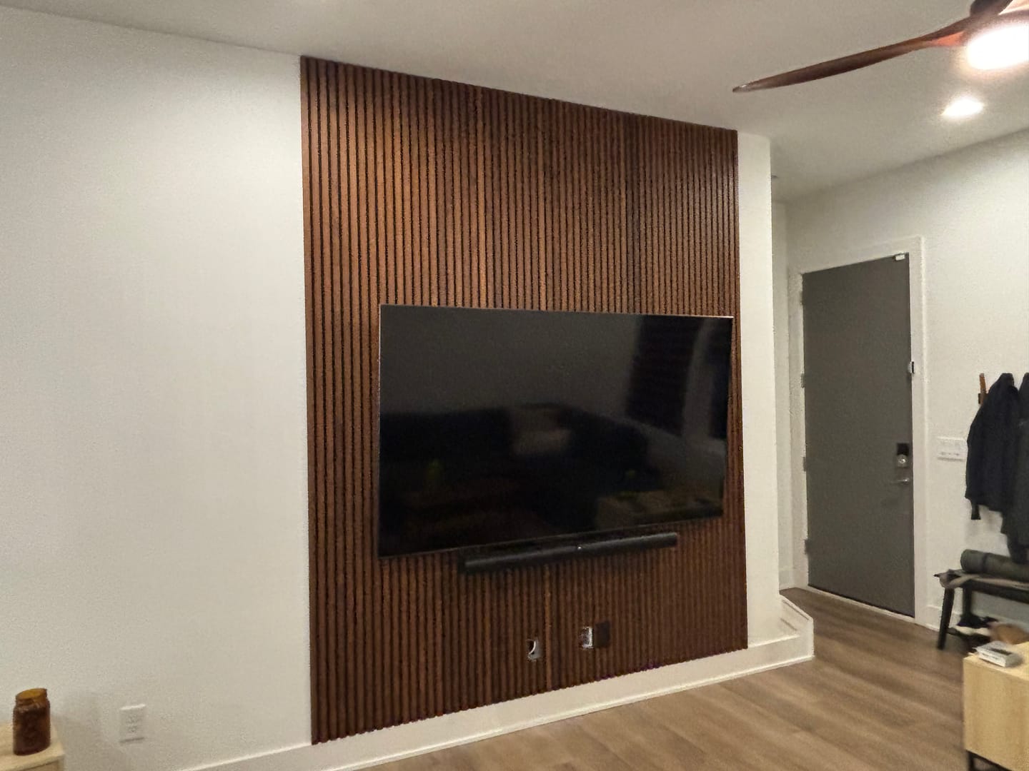 Customer photo review of Natural Walnut Acoustic Slat Panels 94.5" or 118" Length