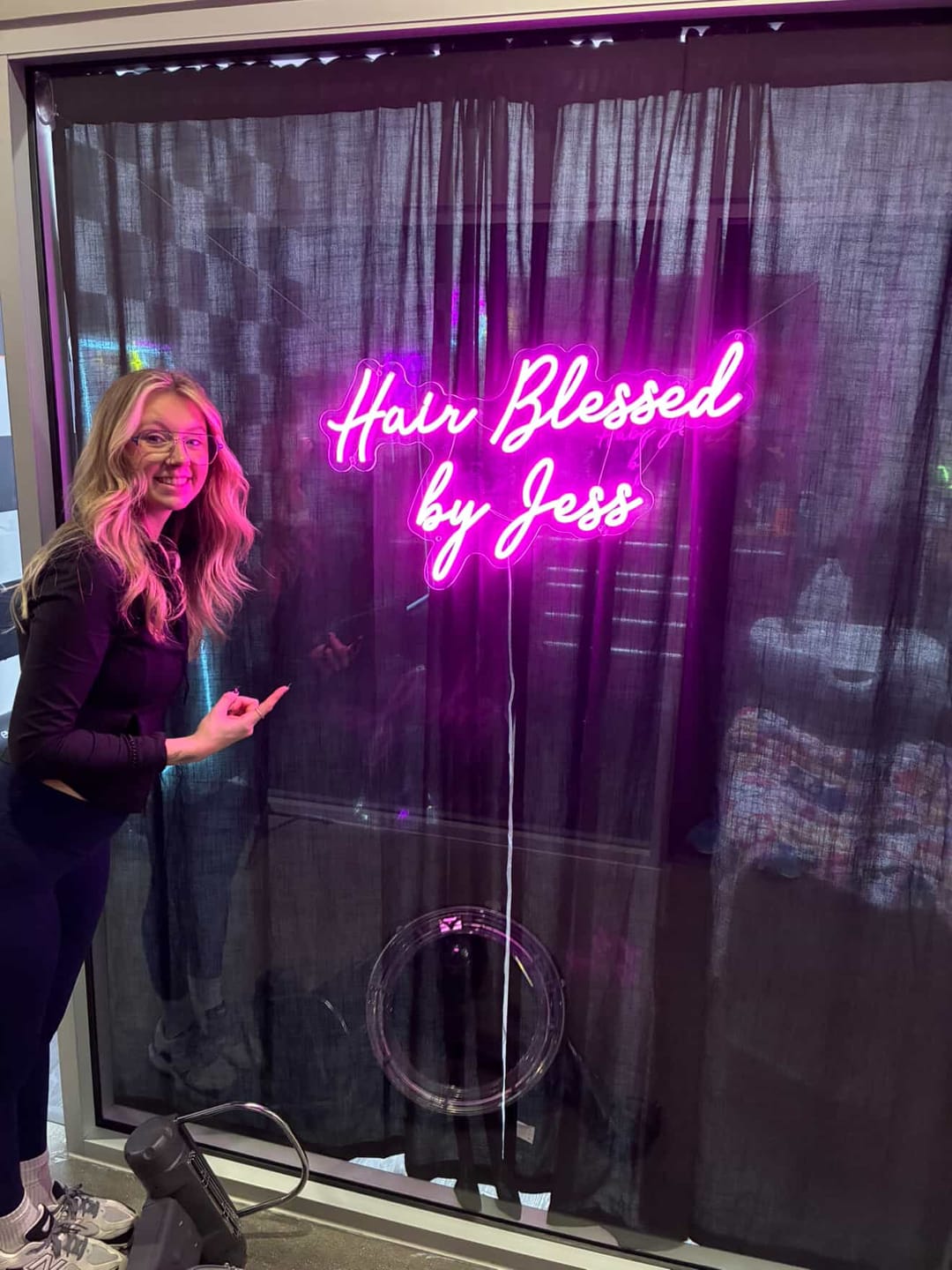 Customer photo review of 0h Baby Shower Sign in Neon