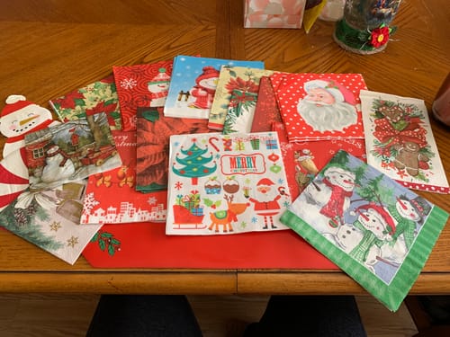 Customer photo review of Paquete Variado De Servilletas Navideñas Para Decoupage