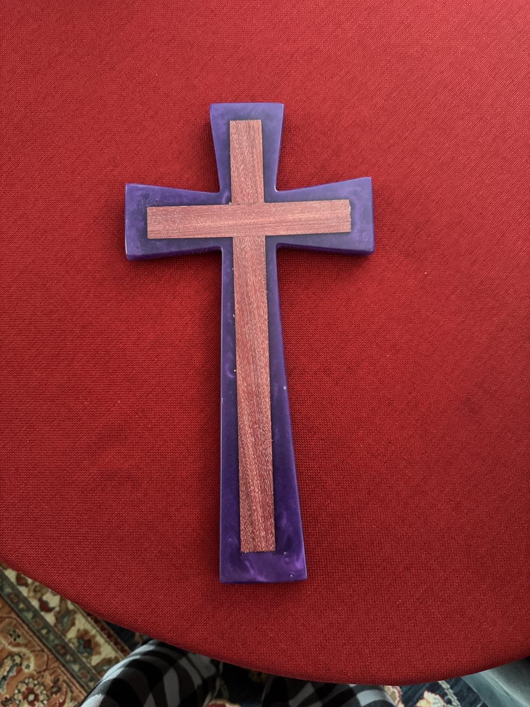 Customer photo review of 15x8x1" Flared Cross Silicone Mold For Epoxy Resin - Angled Cross Mold