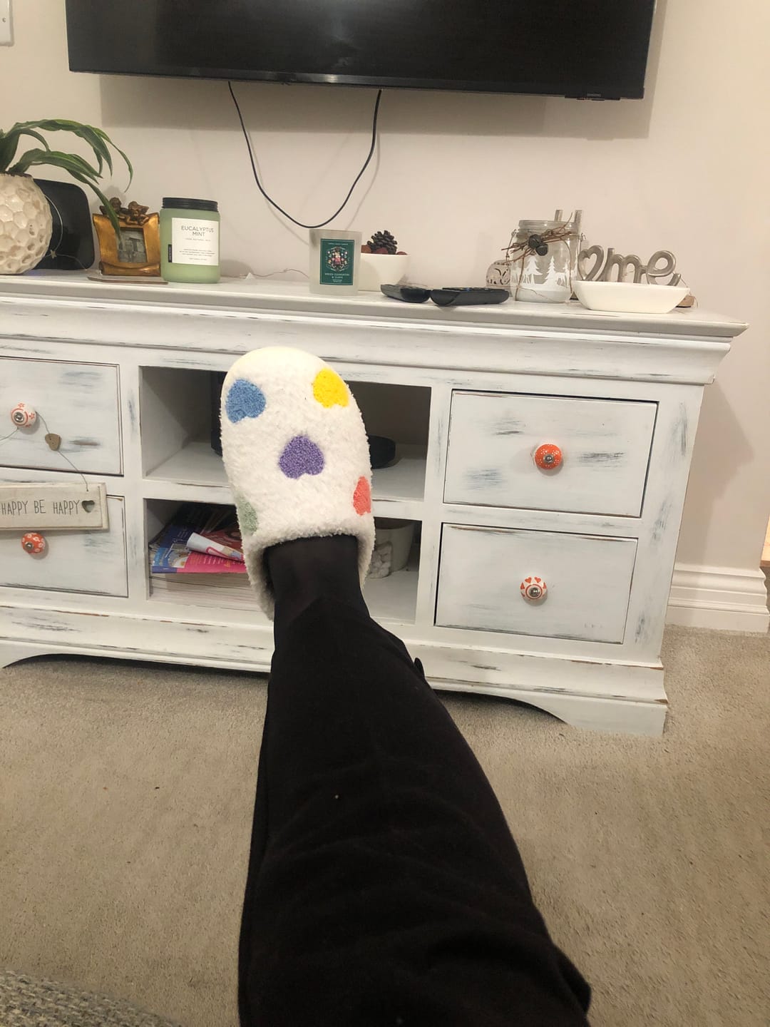 Customer photo review of Zia Colorful Heart Slippers