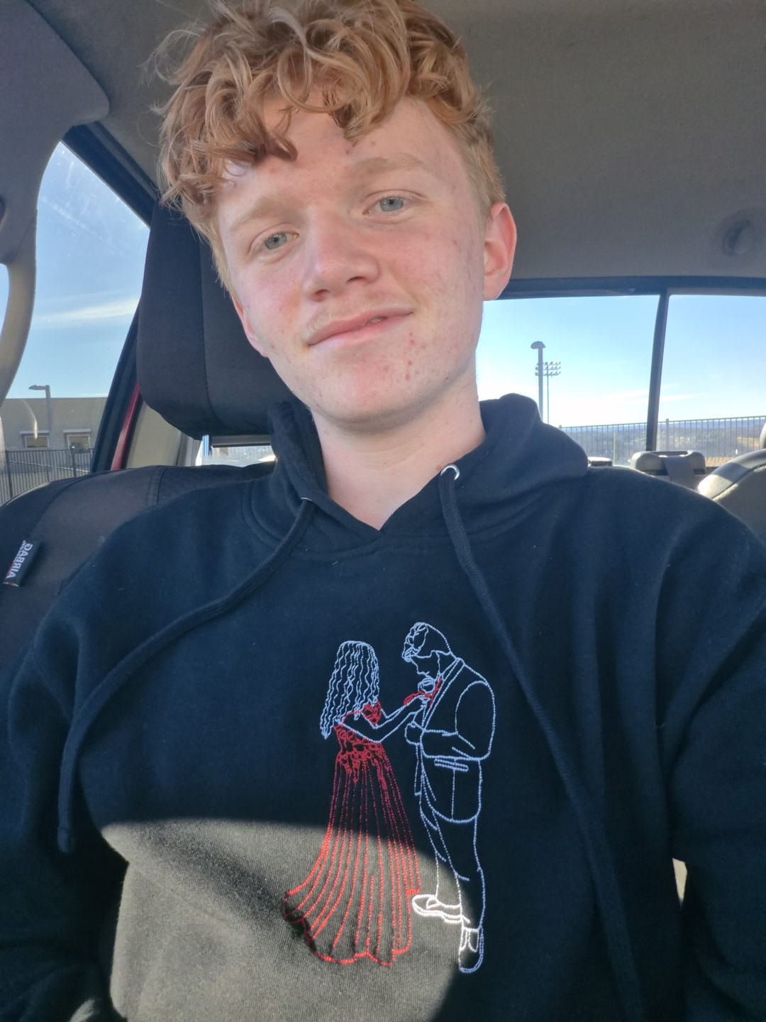 Customer photo review of Soulmate Custom Embroidered Photo Hoodie
