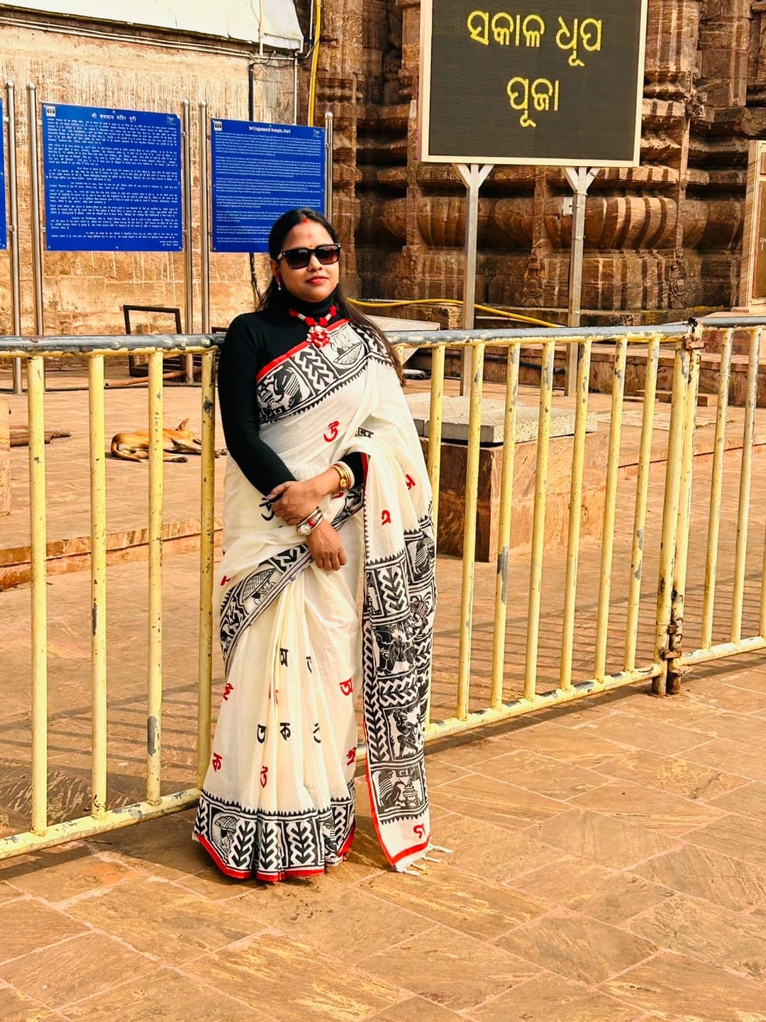 Customer photo review of White Appliqué Work Saree