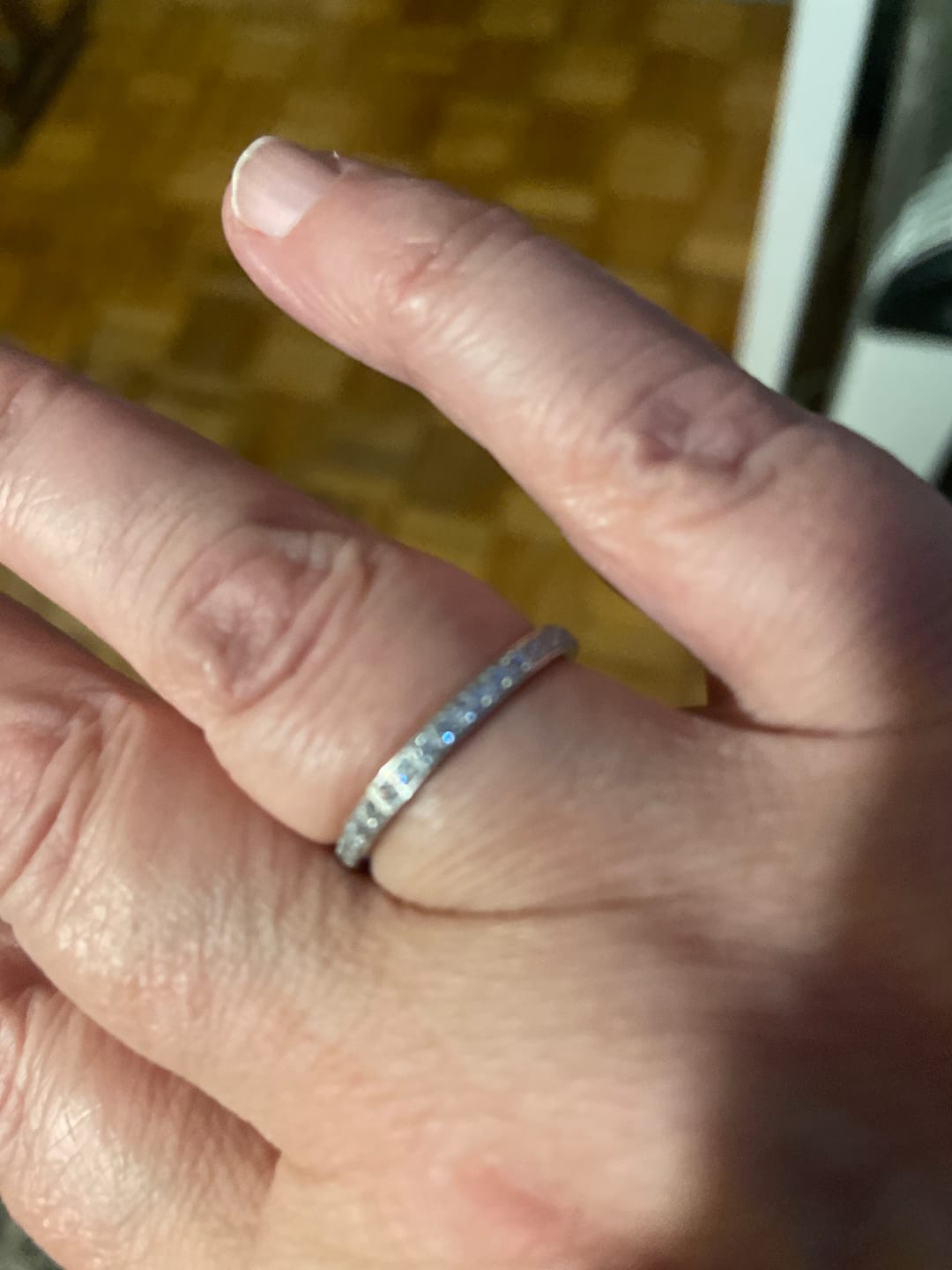 Customer photo review of White Gold 2mm Full Glitz Ring
