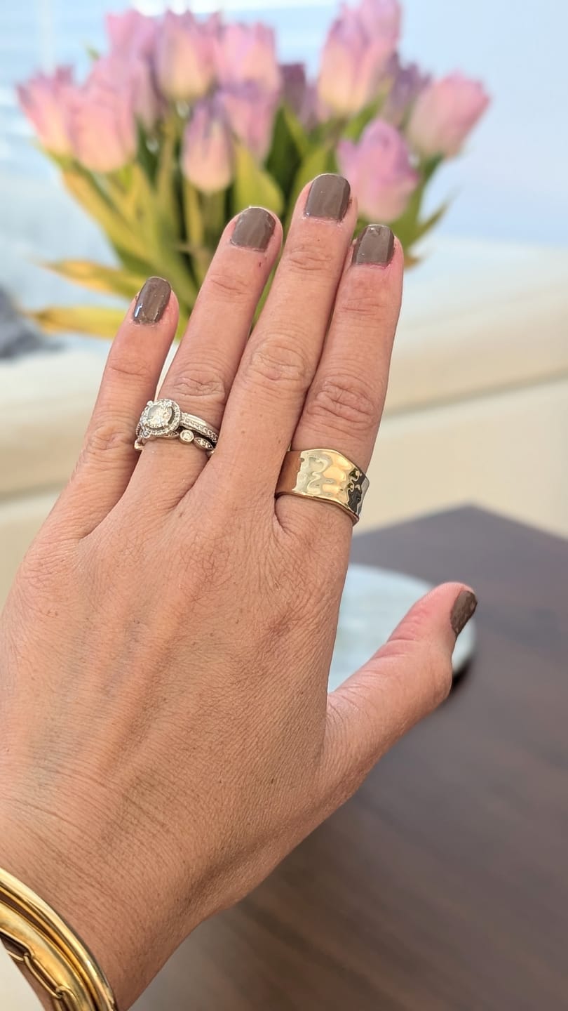 Customer photo review of Textured Band Ring