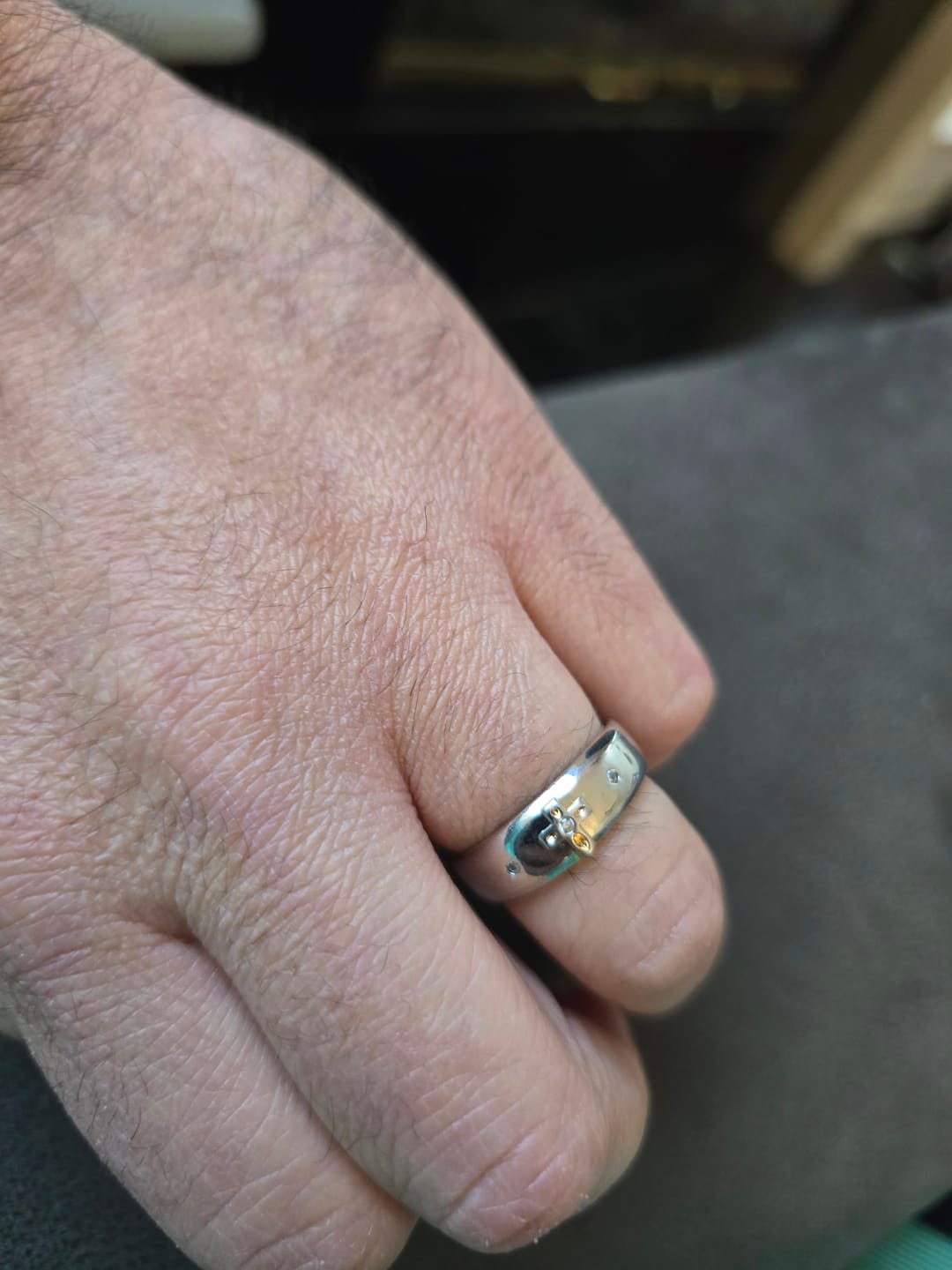 Customer photo review of FREE Today: Modern Style Two-tone Gold Cross Alloy Ring-With God All Things Are Possible