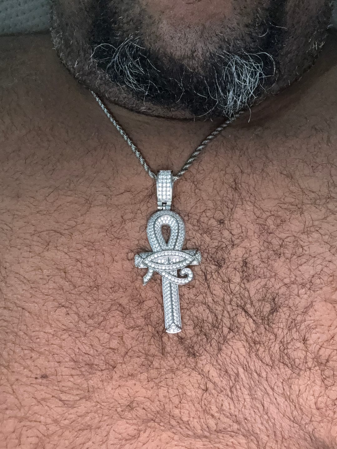 Customer photo review of Eye of Horus Ankh Cross Pendant