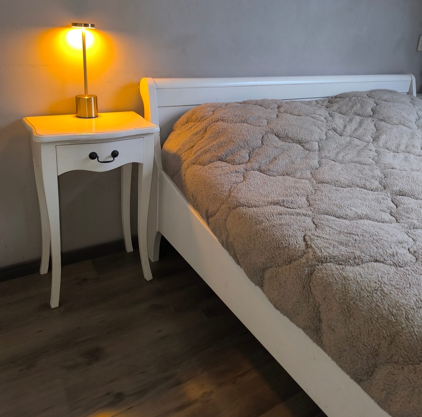 Customer photo review of Dekbed Zonder Overtrek Velvet™ Taupe / Grey