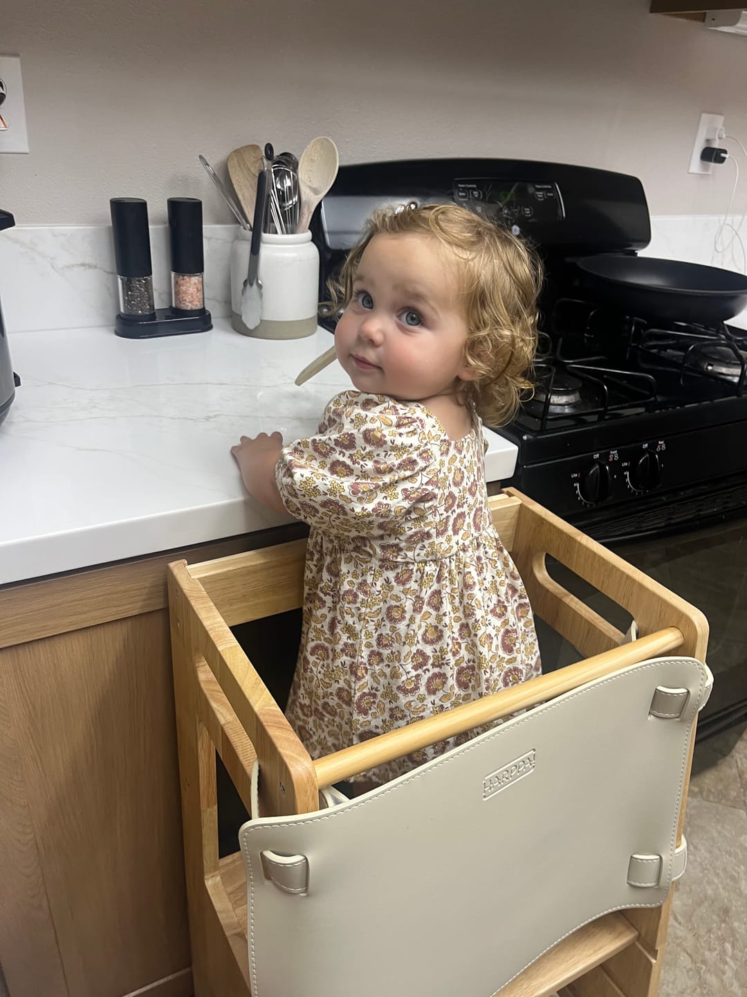 Customer photo review of HARPPA Nordo | Toddler Kitchen Tower with Safety Net
