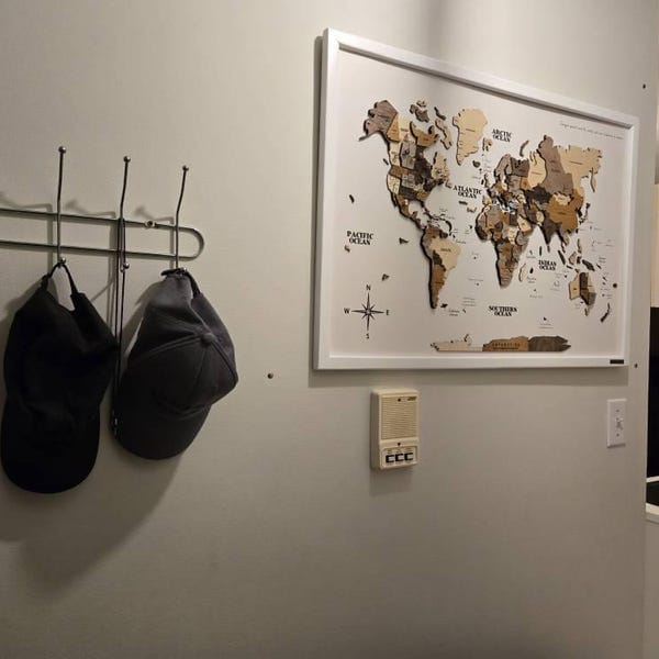 Customer photo review of 3D Wooden Panel World Map Multicolor