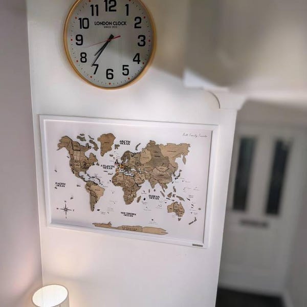 Customer photo review of 3D Wooden Panel World Map Terra