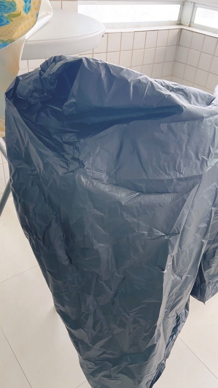 Customer photo review of Capa para Bicicleta Impermeável com Proteção Uv - Tamanho Universal
